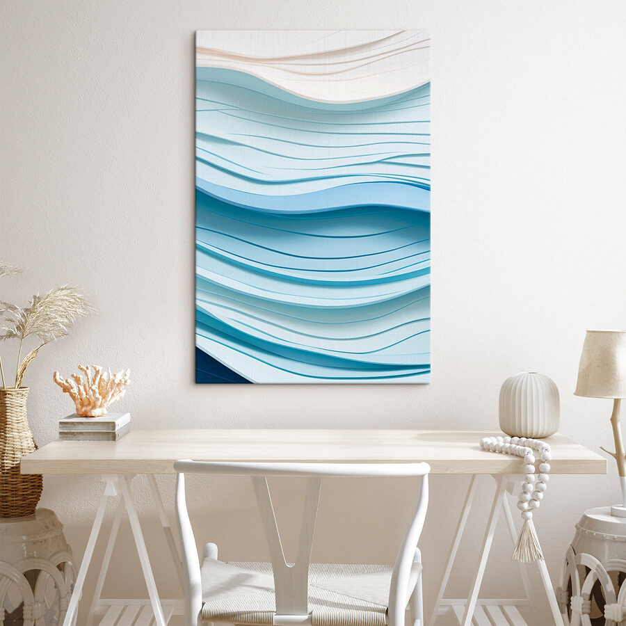 Lignes ondulées bleues et blanches