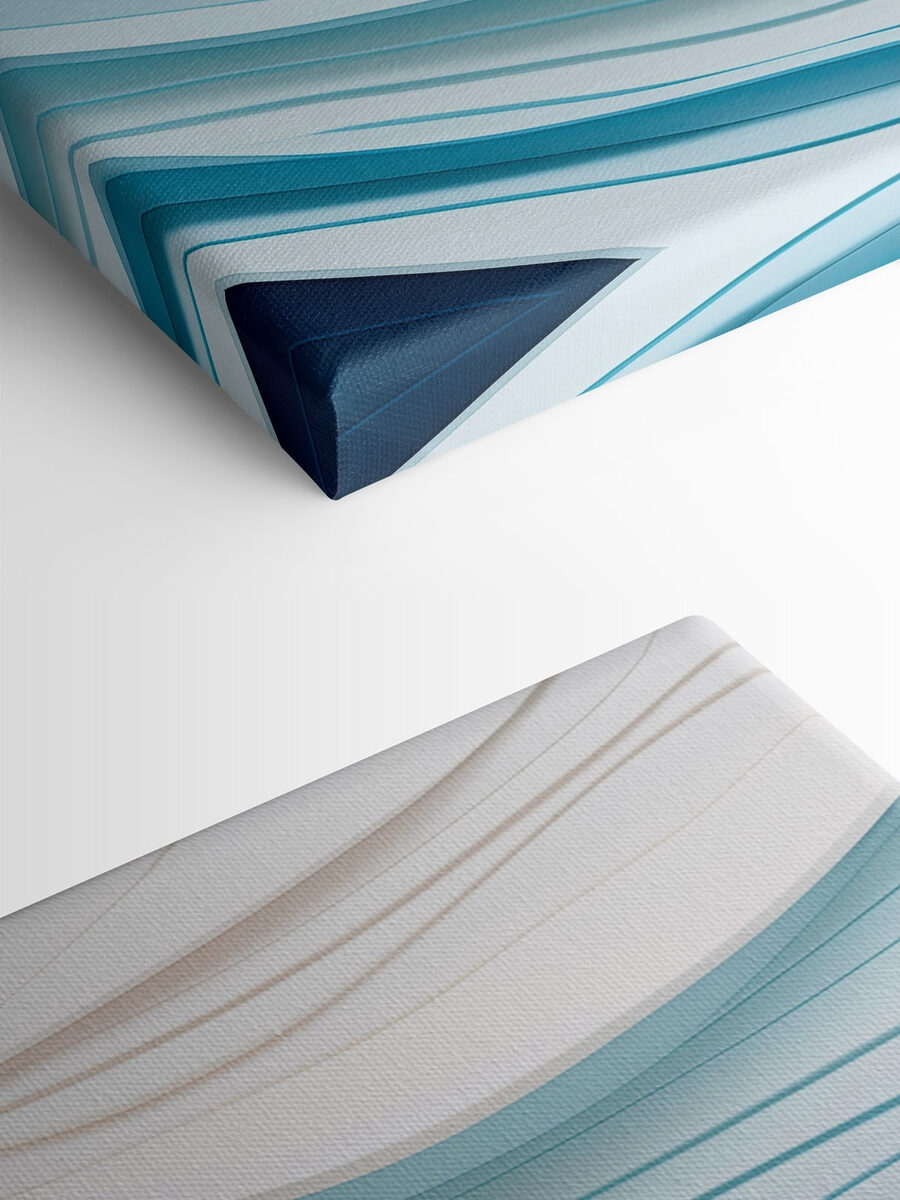 Lignes ondulées bleues et blanches