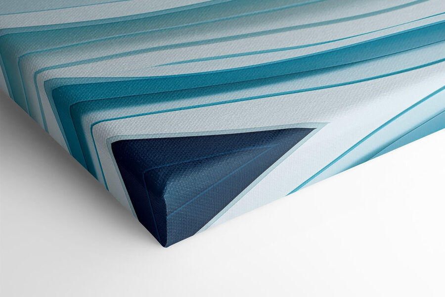 Lignes ondulées bleues et blanches
