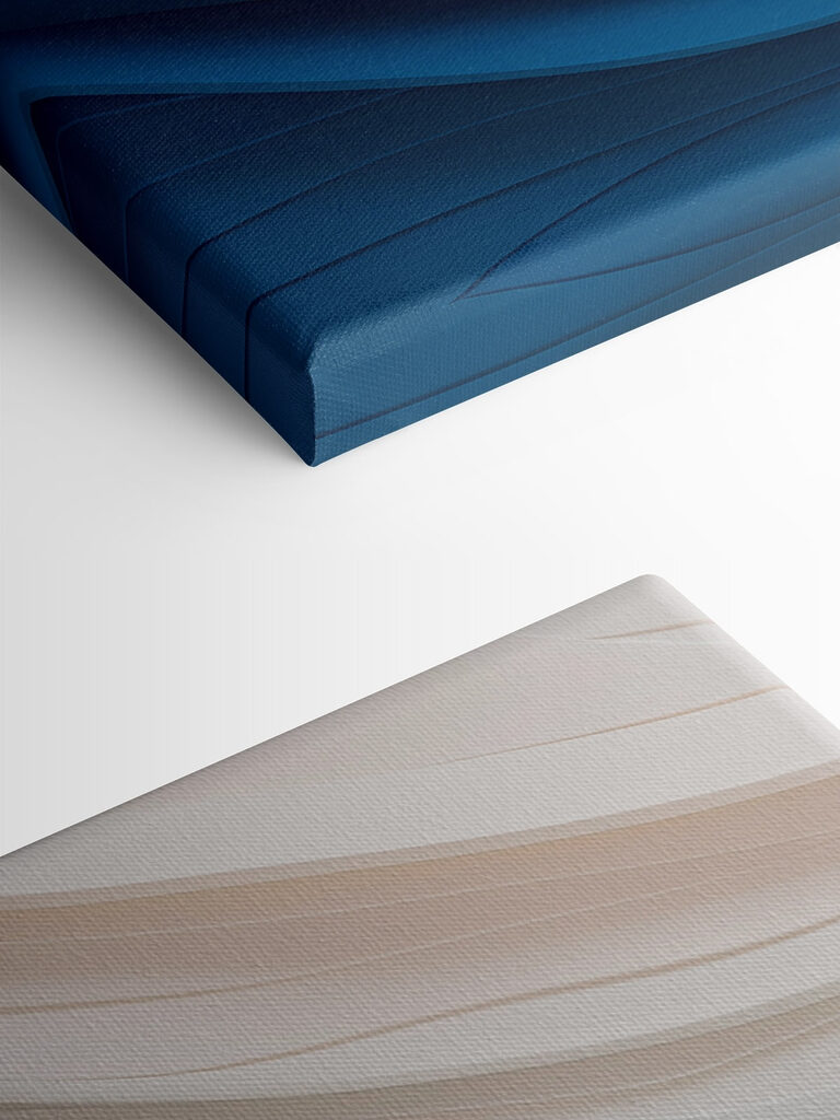 Blue and white wavy lines