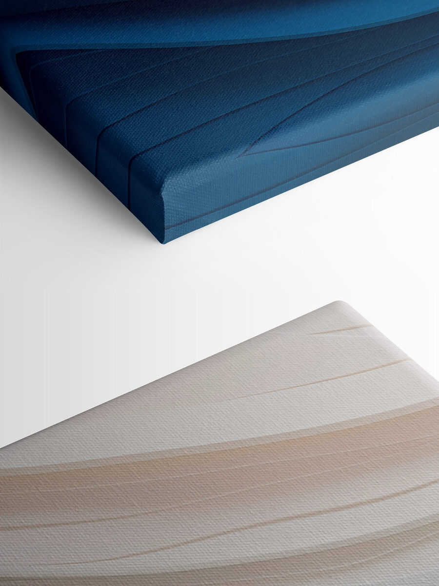 Lignes ondulées bleues et blanches