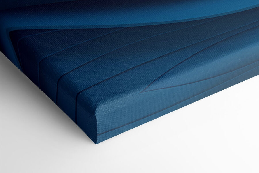 Lignes ondulées bleues et blanches