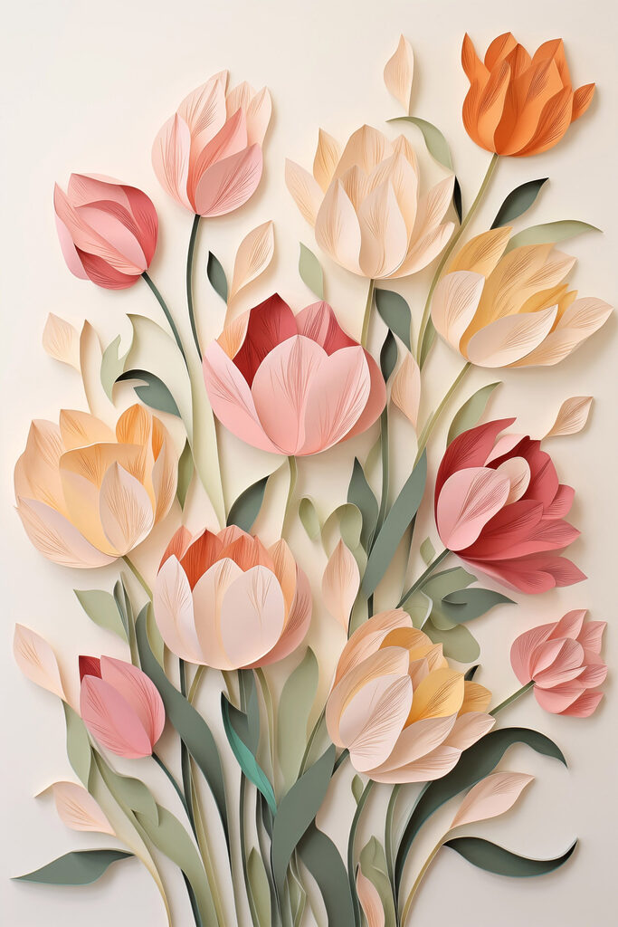 Paper cut out of flowers