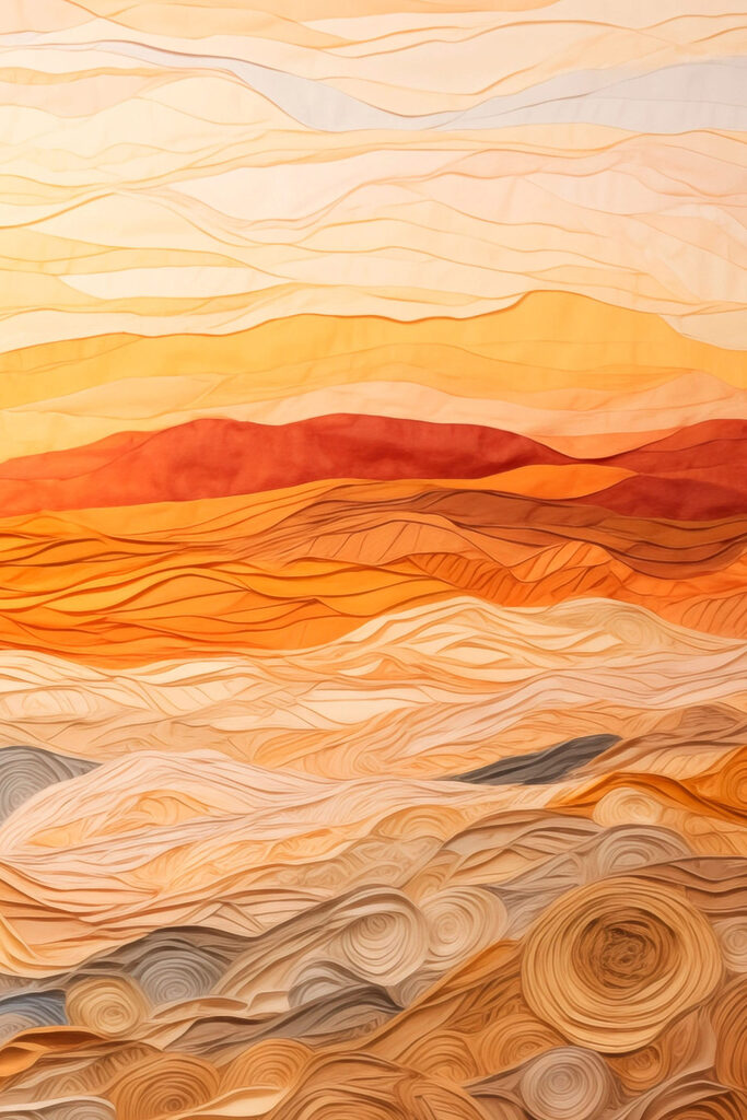 Art piece of fabric with wavy lines Art piece of fabric with wavy lines