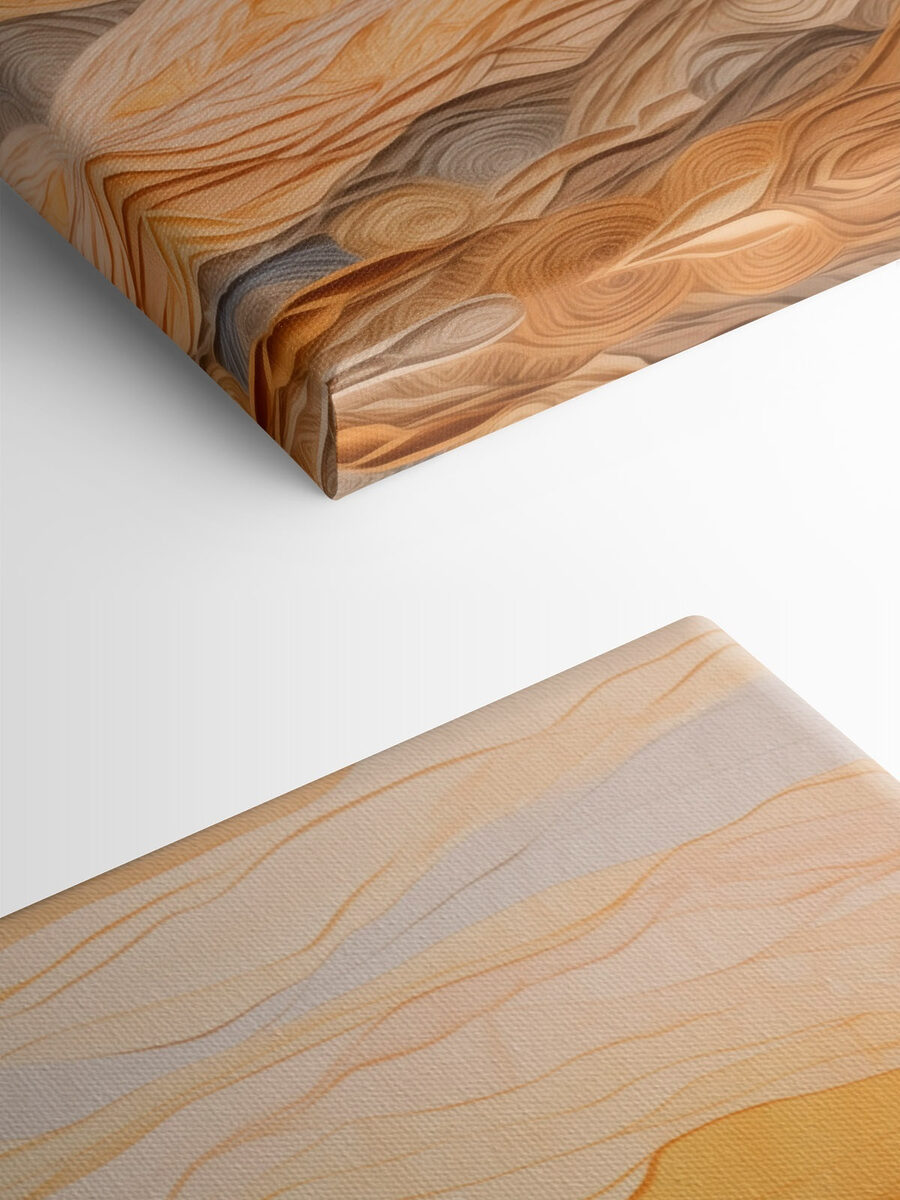 Pièce d'art en tissu avec des lignes ondulées