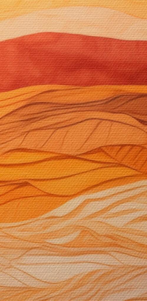 Art piece of fabric with wavy lines Art piece of fabric with wavy lines
