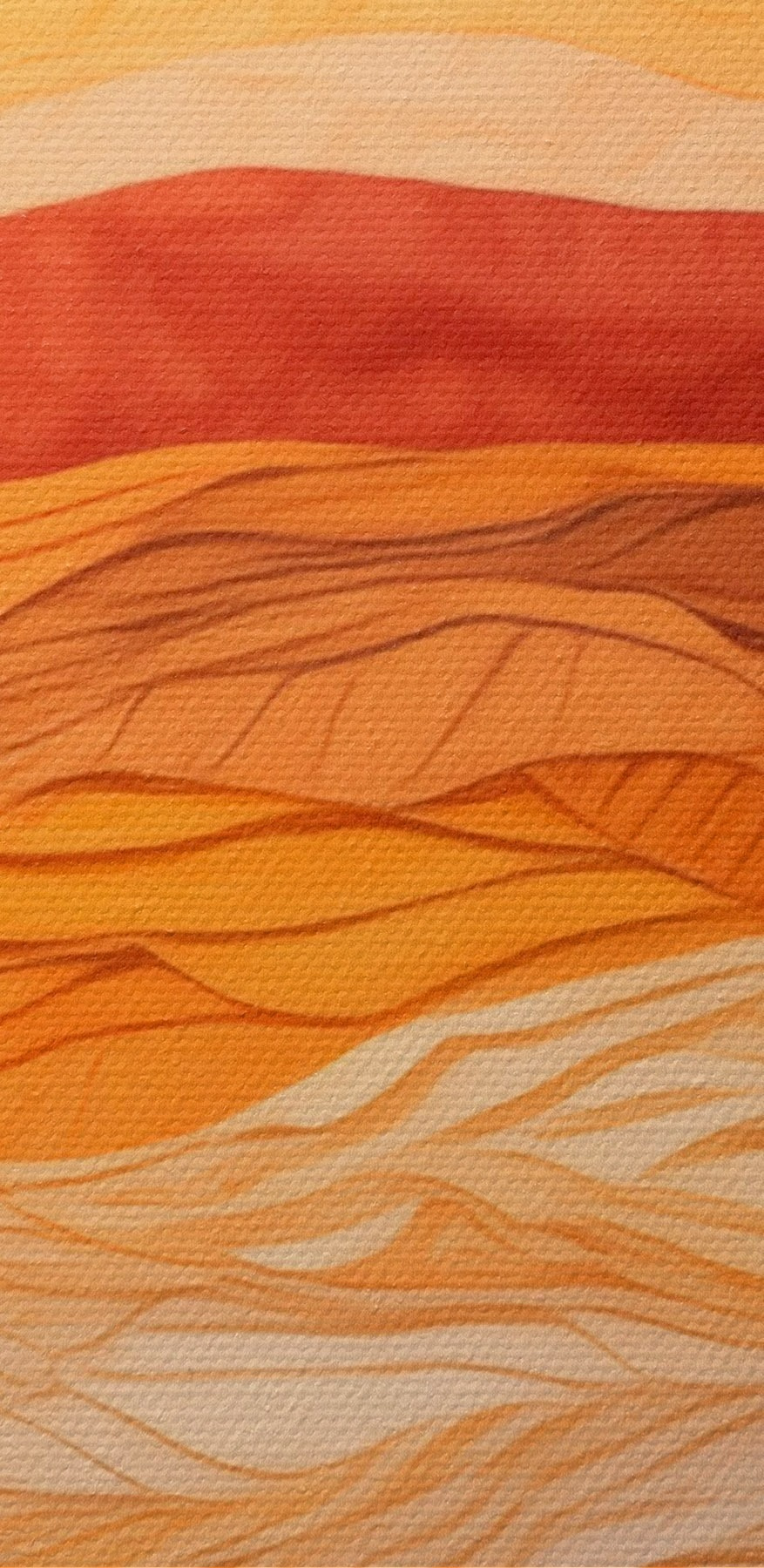 Pièce d'art en tissu avec des lignes ondulées
