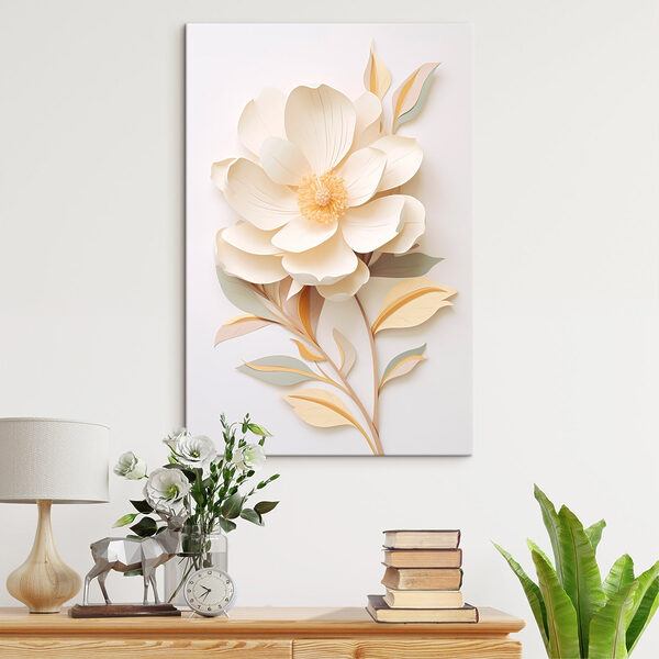 Fleur en papier avec feuilles Fleur en papier avec feuilles
