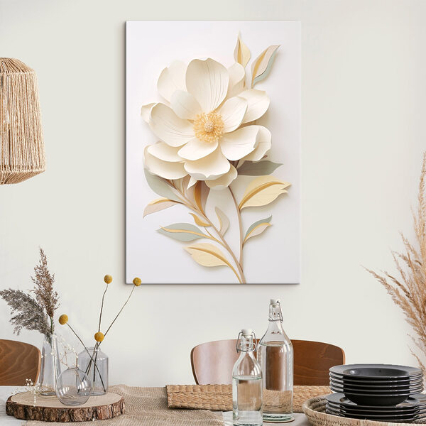Fleur en papier avec feuilles Fleur en papier avec feuilles