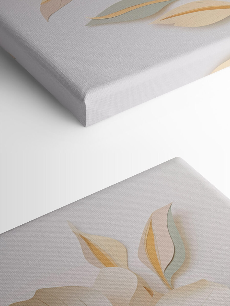 Fleur en papier avec feuilles