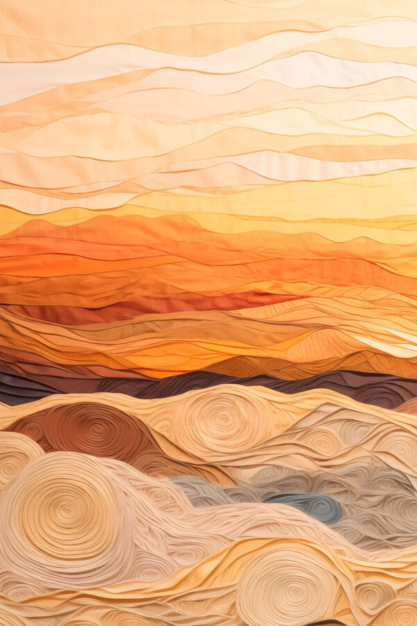 Pièce d'art en tissu avec des lignes ondulées Pièce d'art en tissu avec des lignes ondulées