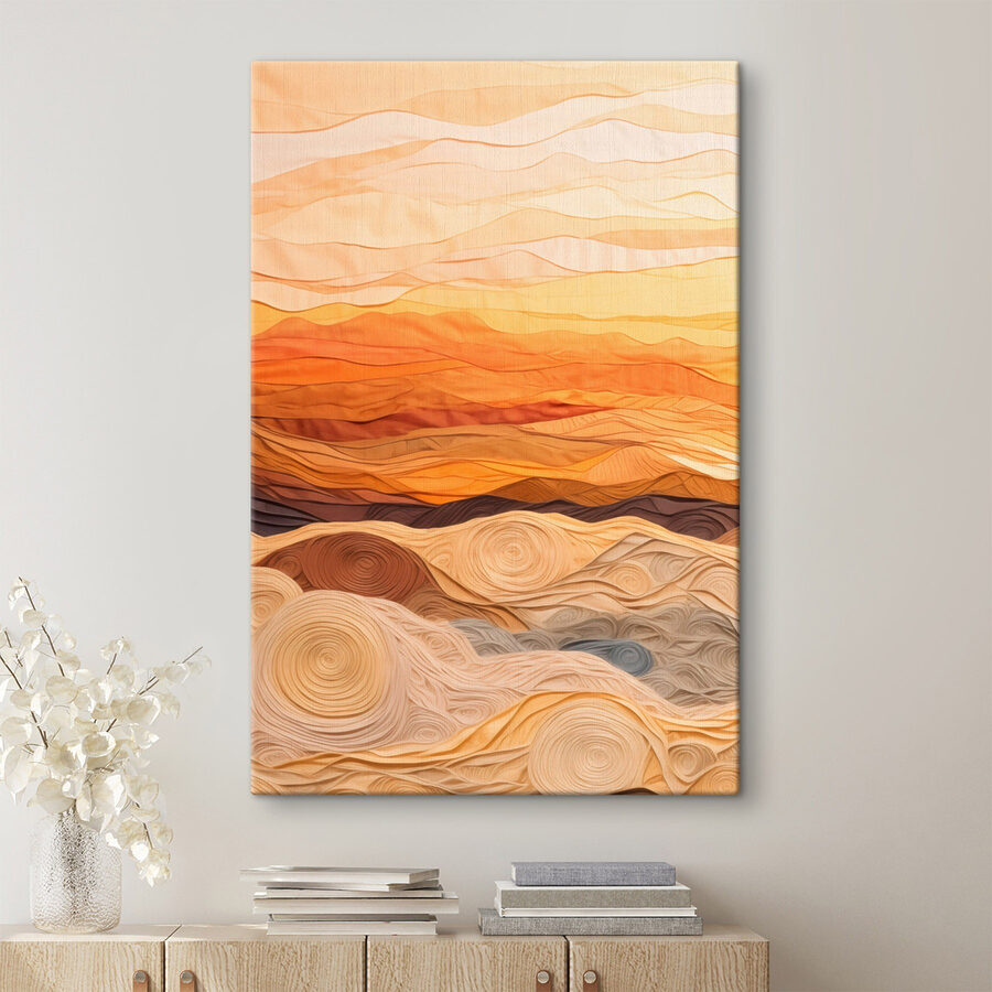Pièce d'art en tissu avec des lignes ondulées Pièce d'art en tissu avec des lignes ondulées