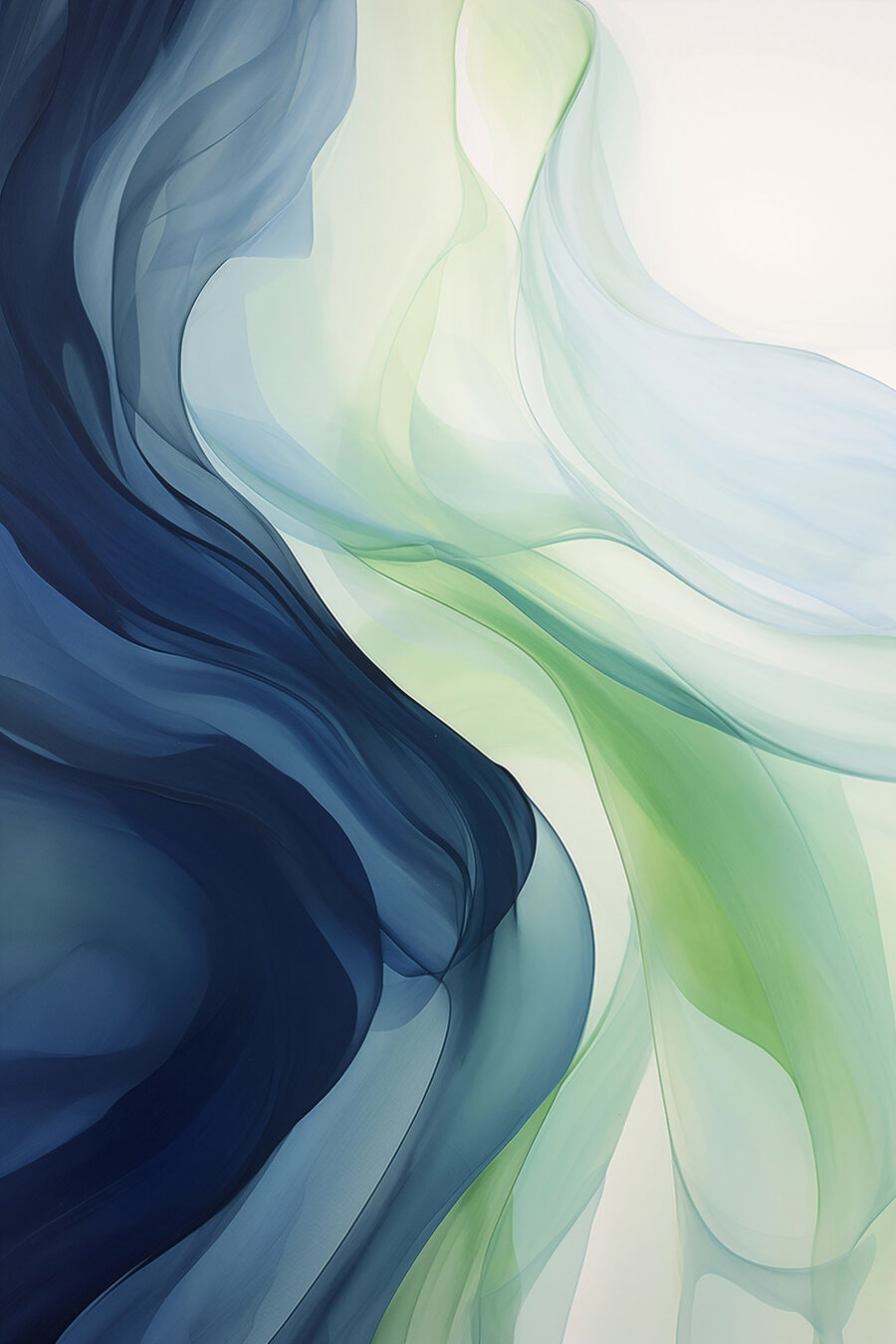 Des vagues fluides de bleu et de vert.