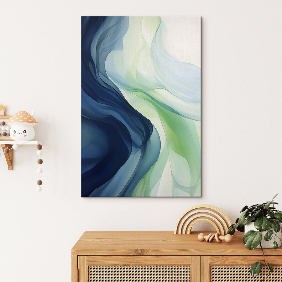 Des vagues fluides de bleu et de vert.