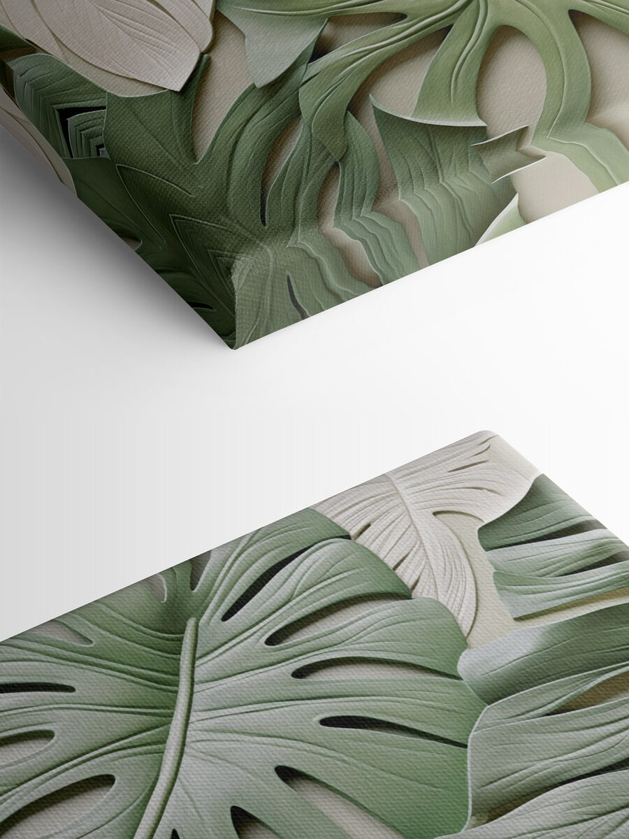 Groupe de feuilles vertes et blanches