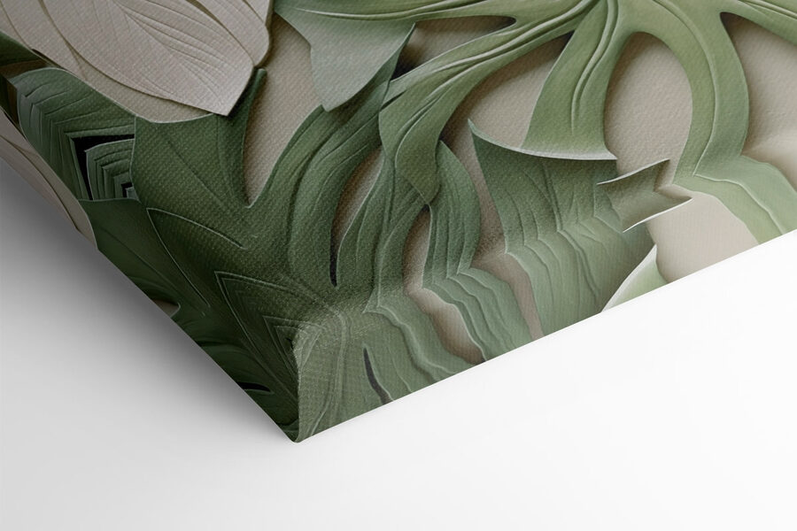 Groupe de feuilles vertes et blanches