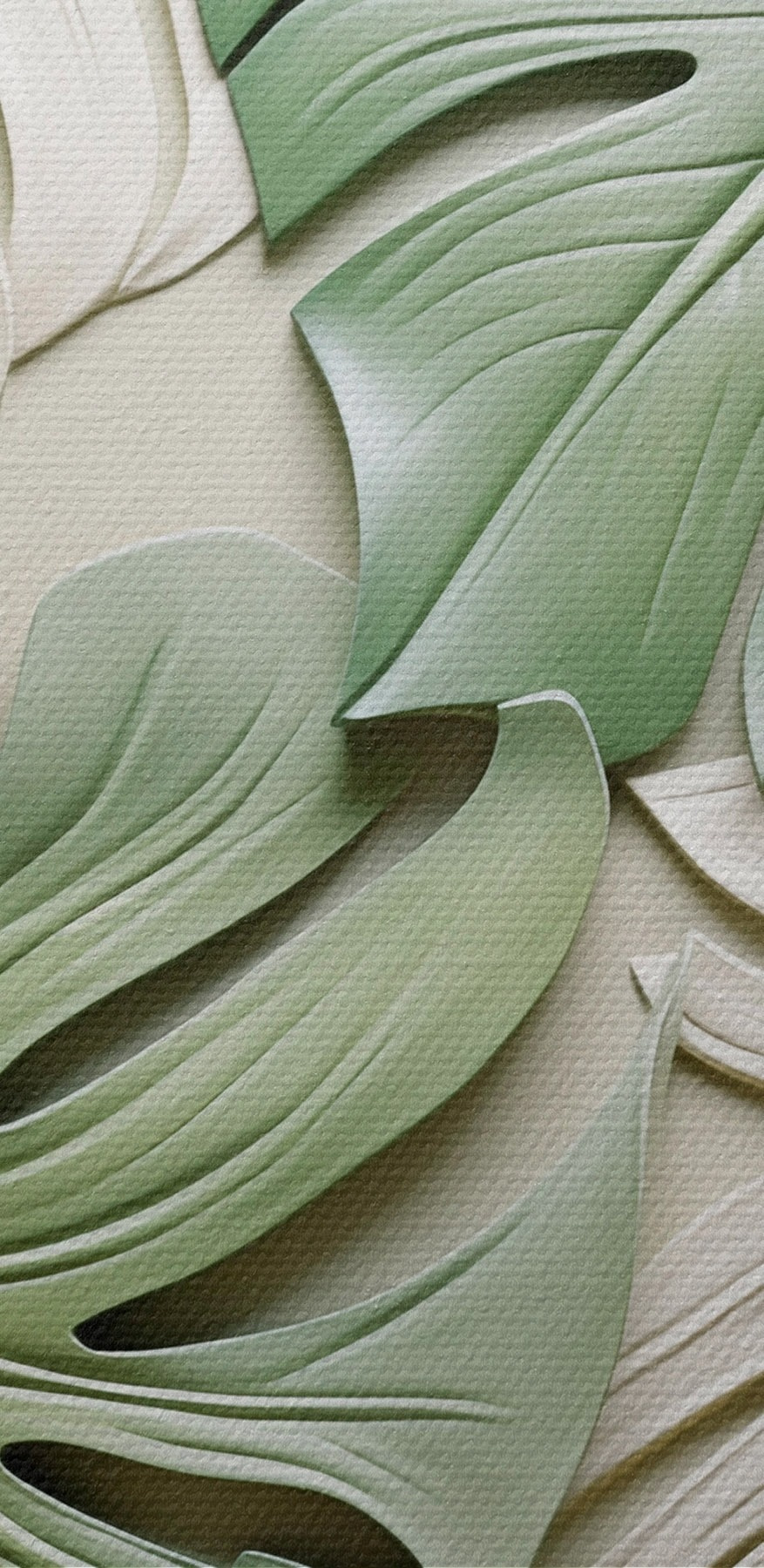 Groupe de feuilles vertes et blanches