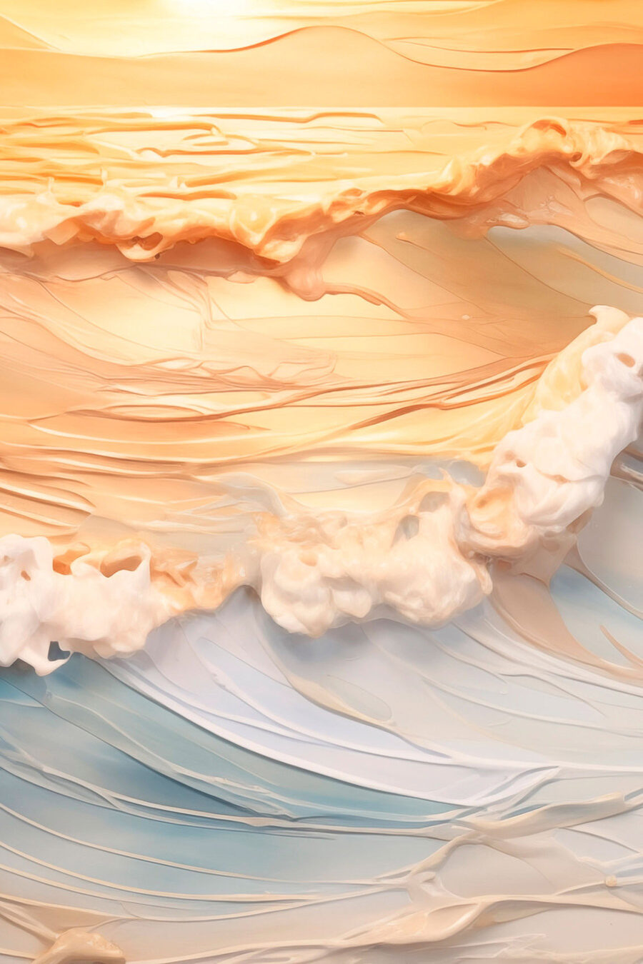 Des vagues douces caressées par des teintes tendres