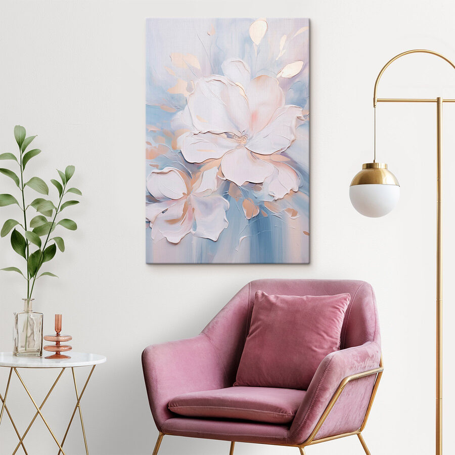 Peinture de fleurs sur une surface blanche