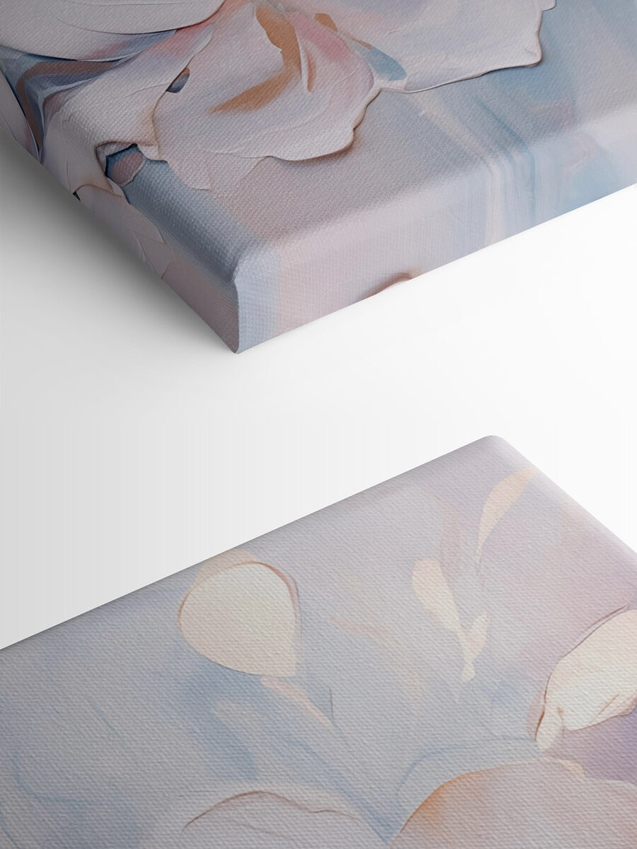 Peinture de fleurs sur une surface blanche