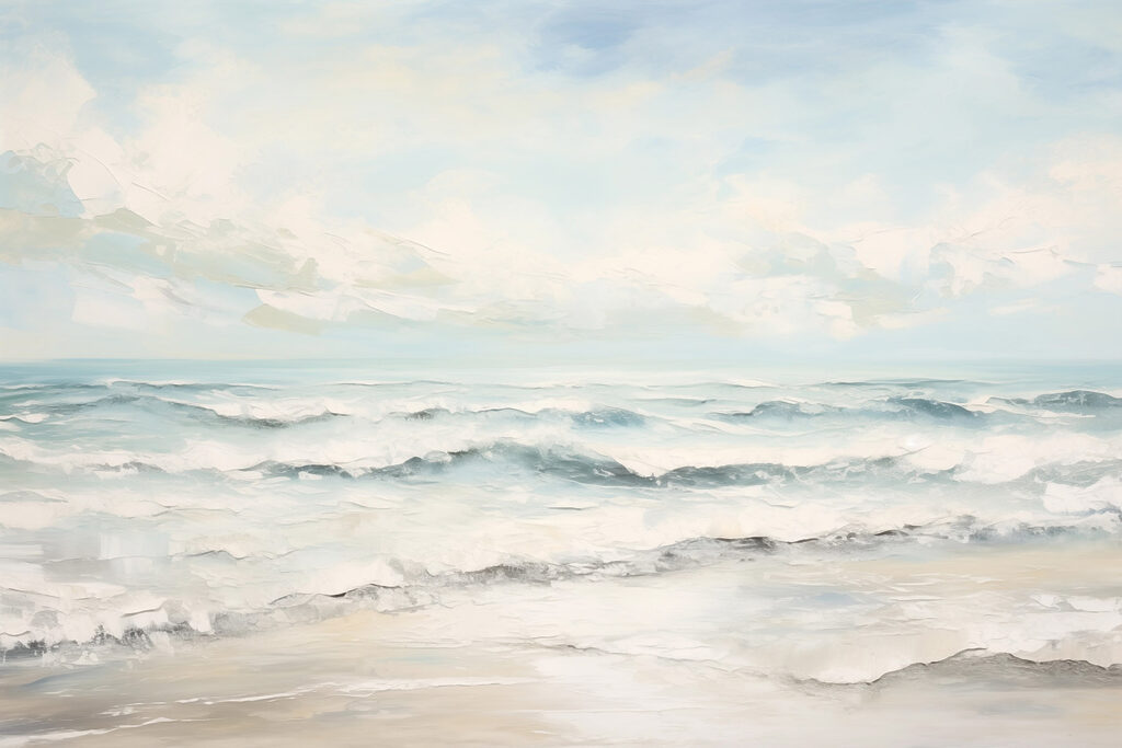 Painting of waves on a beach