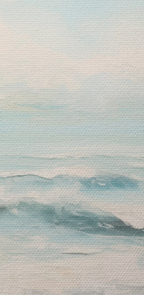 Painting of waves on a beach