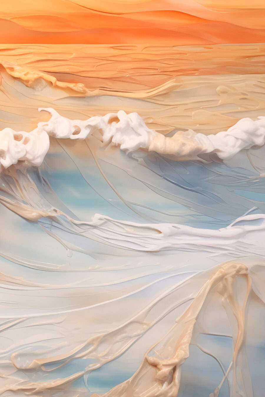 Vagues sereines de l'océan au coucher du soleil