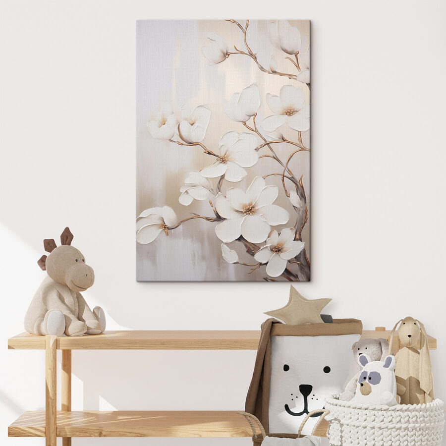 Peinture de fleurs blanches