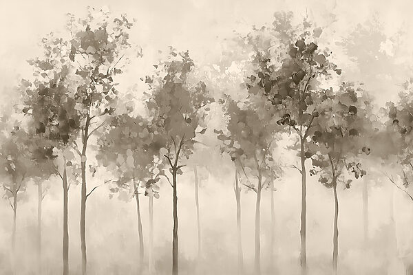 Groupe d'arbres dans une zone brumeuse Groupe d'arbres dans une zone brumeuse