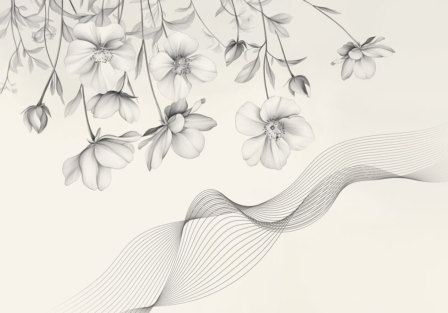 Fleurs délicates aux lignes fluides