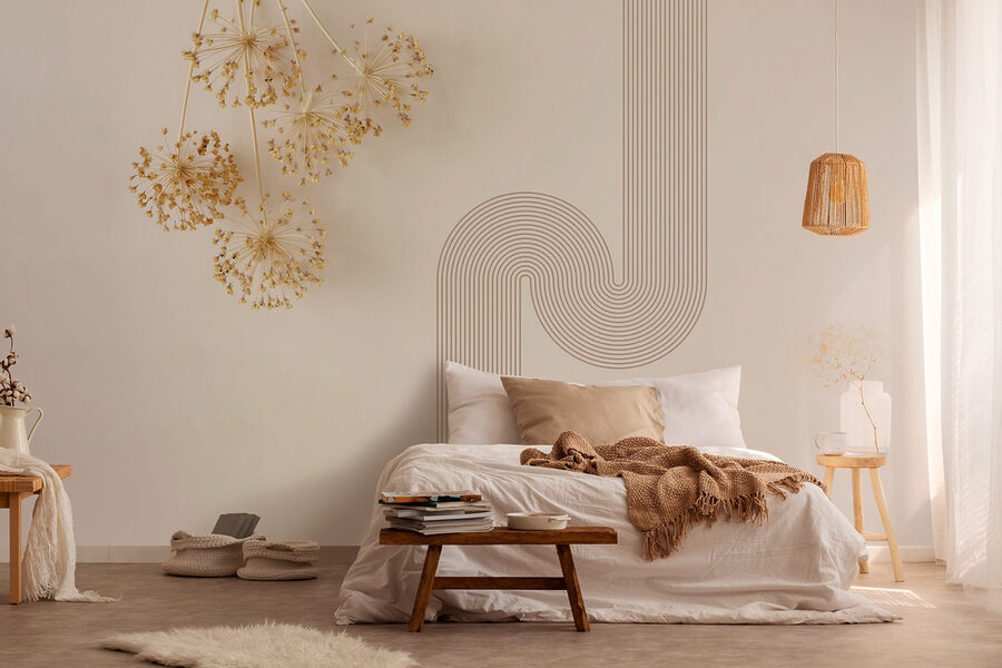 Mur avec un bouquet de pissenlits