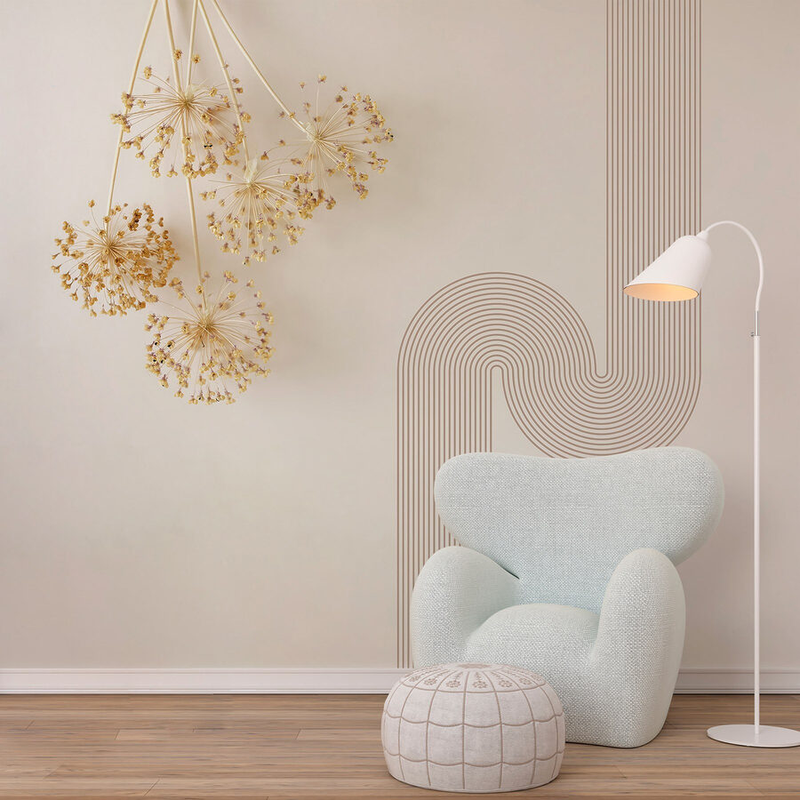 Mur avec un bouquet de pissenlits