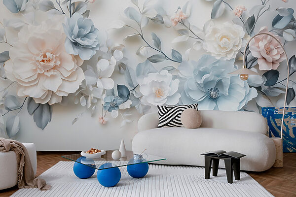 Groupe de fleurs sur une surface blanche Groupe de fleurs sur une surface blanche
