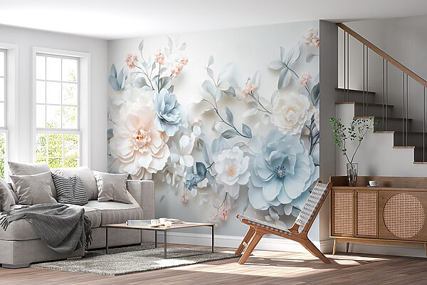 Groupe de fleurs sur une surface blanche Groupe de fleurs sur une surface blanche