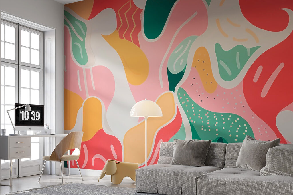 Colorful art on a wall