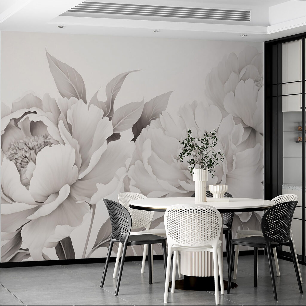 Floral beauty in monochrome elegance