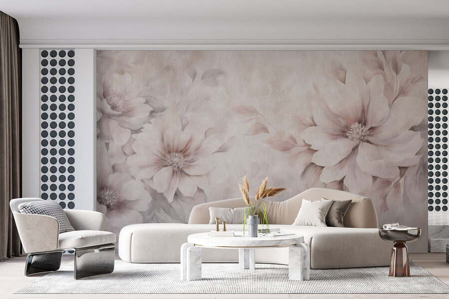 Fleurs douces sur fond délicat
