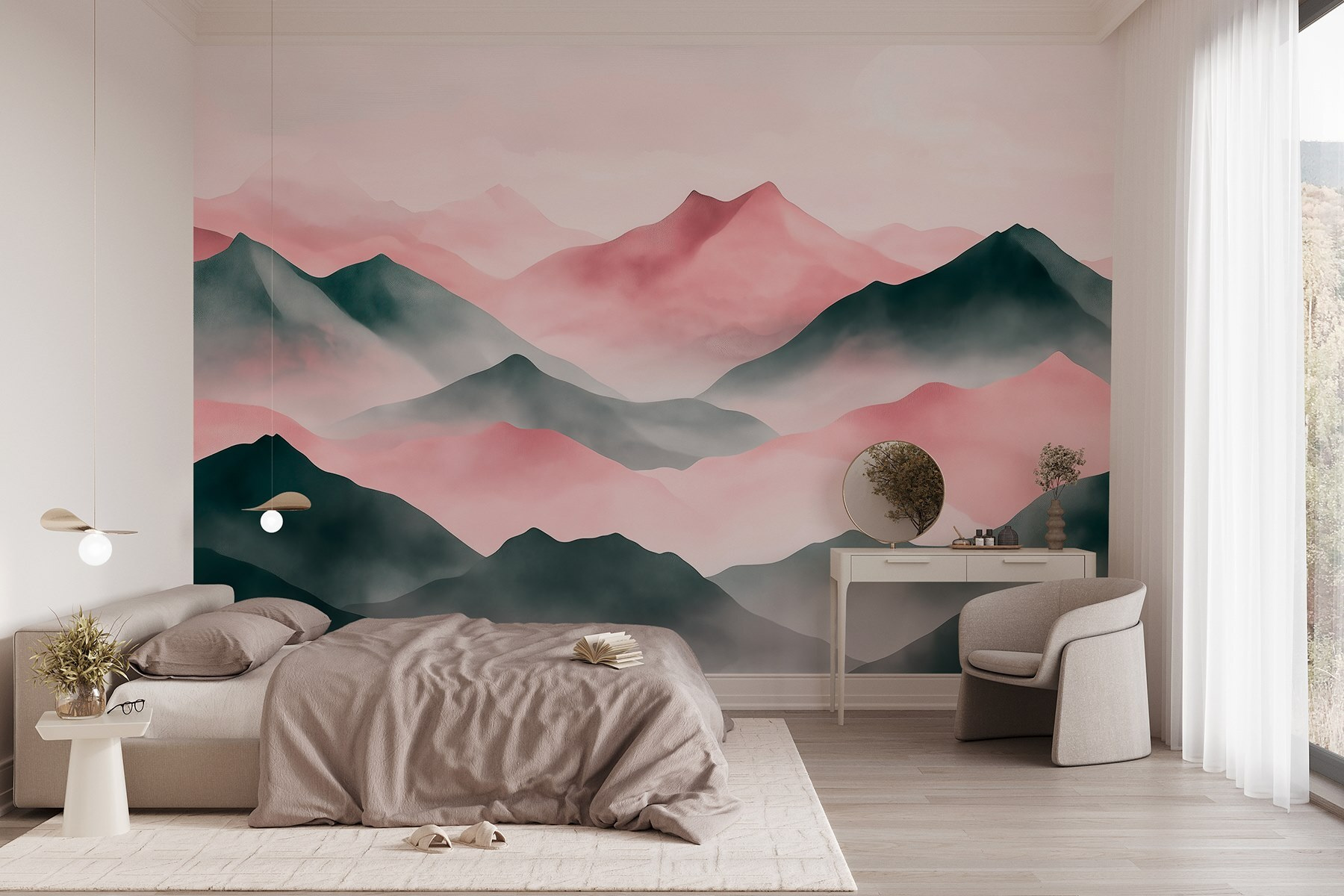 Mountain range with fog Mountain range with fog