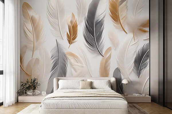 Groupe de plumes sur une surface blanche Groupe de plumes sur une surface blanche