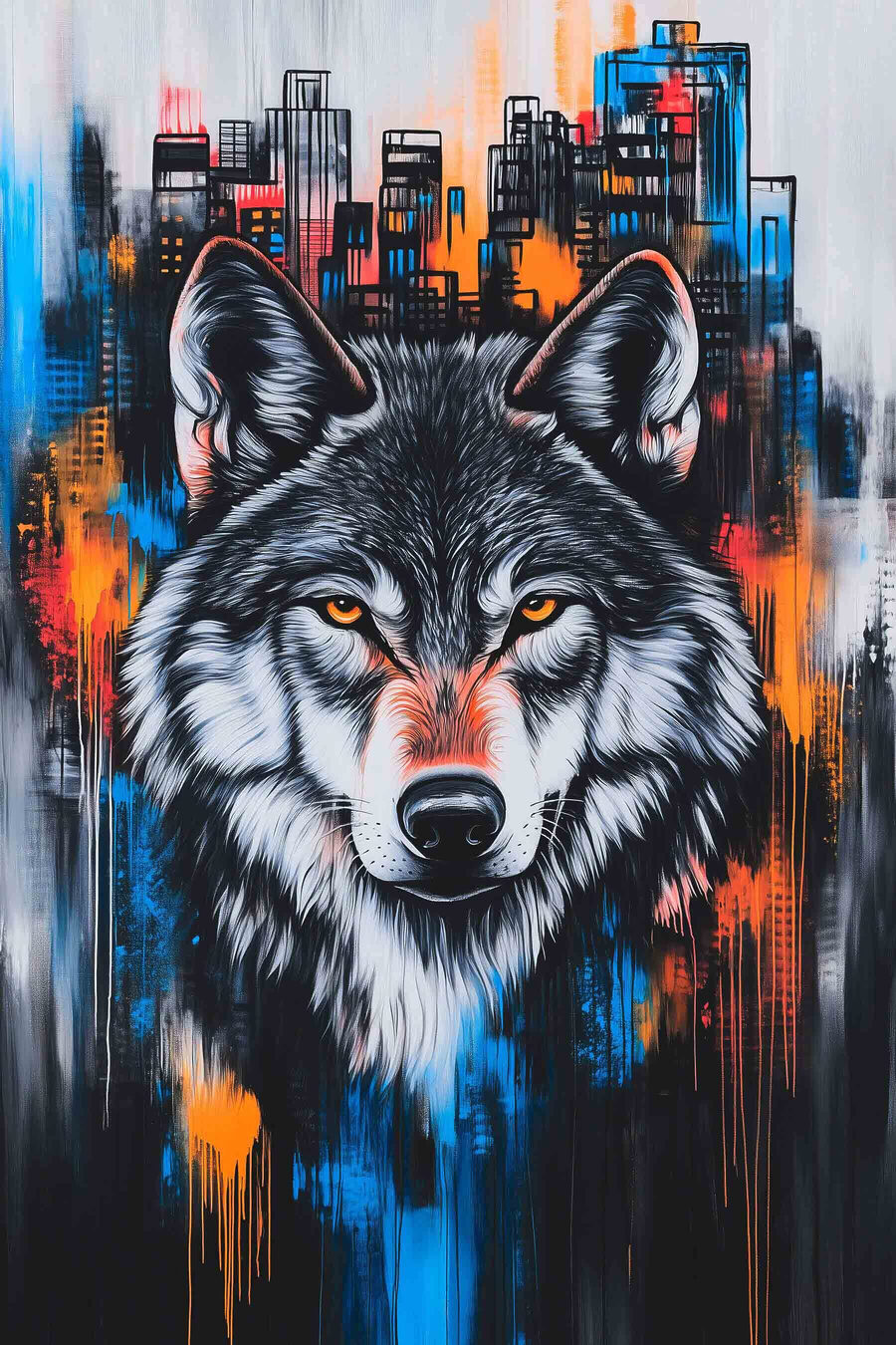 Peinture d'un loup