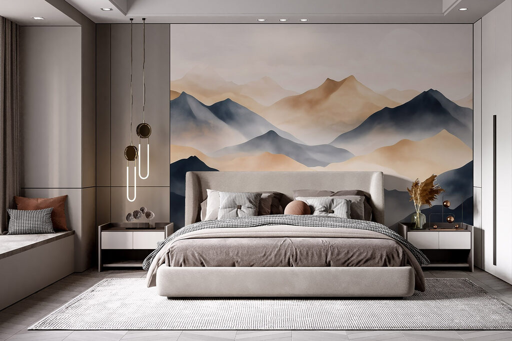 Mountain range with fog Mountain range with fog