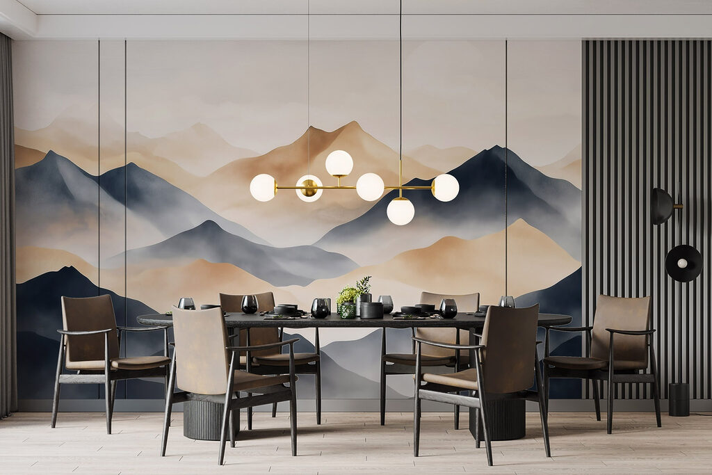 Mountain range with fog Mountain range with fog