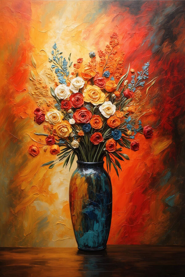 Peinture de fleurs dans un vase Peinture de fleurs dans un vase