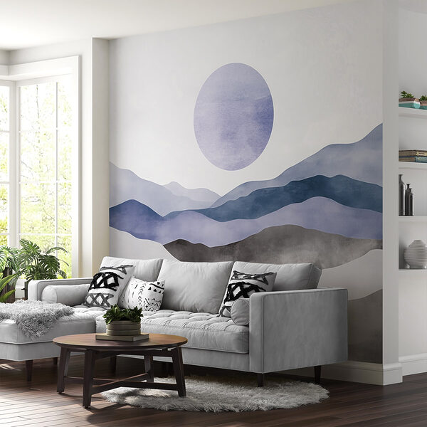 Paysage avec des montagnes et un soleil Paysage avec des montagnes et un soleil
