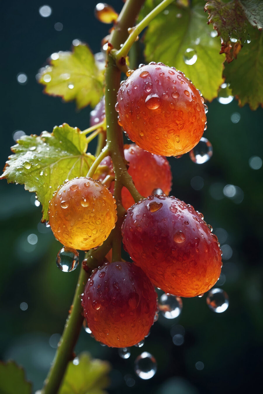 Grappe de raisins avec des gouttes d'eau dessus Grappe de raisins avec des gouttes d'eau dessus