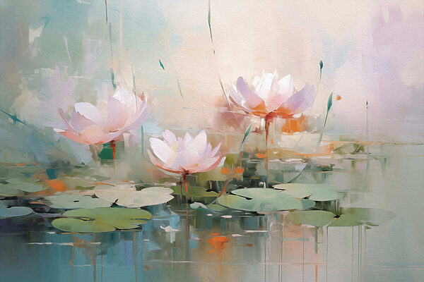 Peinture de fleurs sur l'eau Peinture de fleurs sur l'eau