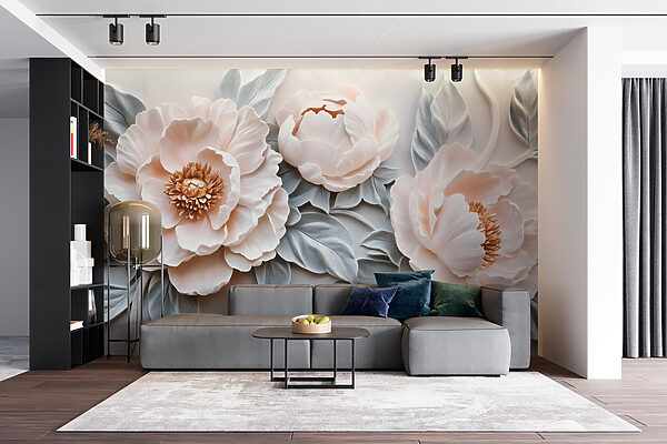 Groupe de fleurs blanches avec feuilles Groupe de fleurs blanches avec feuilles