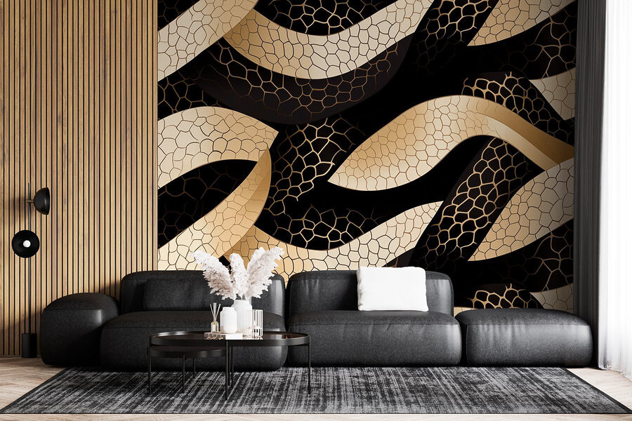 Motif abstrait aux formes fluides