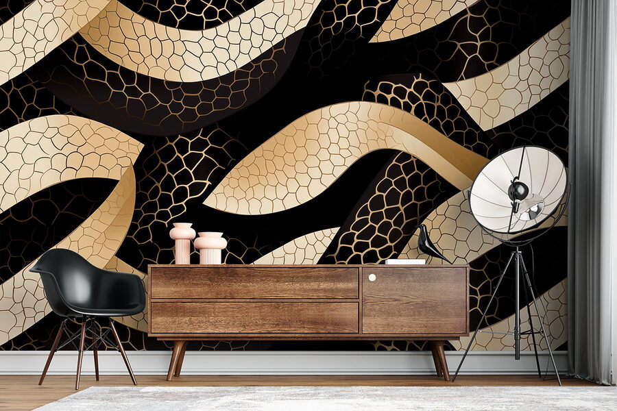 Motif abstrait aux formes fluides