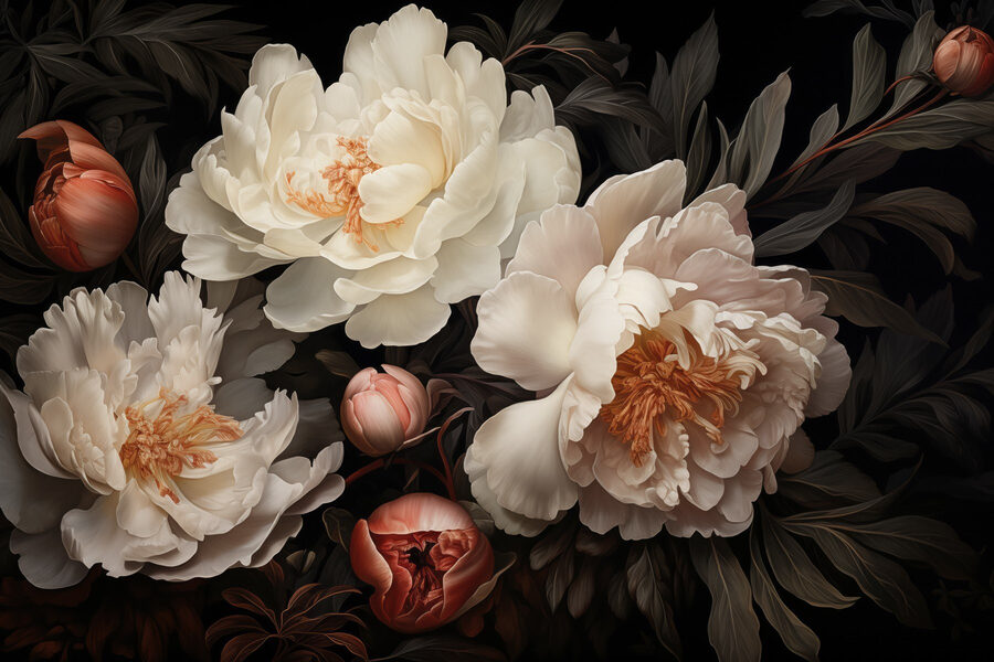 Groupe de fleurs blanches